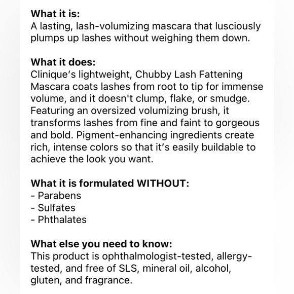 CLINIQUE - CHUBBY LASH - Fattening Mascara - 01 Jumbo Jet (Black) - For Volume - Picture 3 of 3